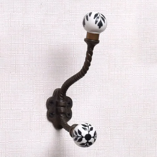 Miniatura 12 de Indian Shelf Ganchos de pared para colgar abrigos, ganchos de pared bohemios negros Perchero de pared Ganchos para colgar toallas Ganchos