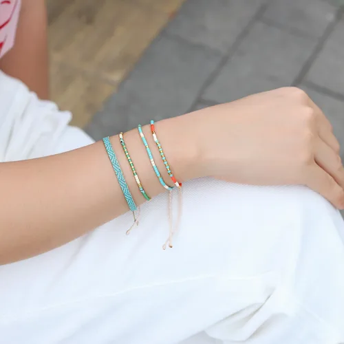 Miniatura 2 de KELITCH - Pulsera de cuentas de cristal de color bohemio, hecha a mano, joyas de la amistad para el verano