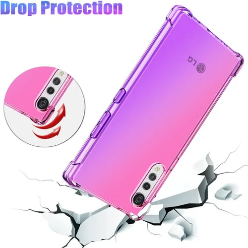 Miniatura 7 de Funda para LG Velvet 5G LM-G900 para niñas y mujeres, funda protectora de TPU suave antiarañazos, a prueba de golpes, para LG Velvet (rosa/morado)
