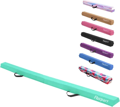 Miniatura 7 de FBSPORT Viga de Equilibrio de 8 pies/6 pies: Equipo de Gimnasia de Suelo Plegable para Niños y Adultos, Base de Goma Antideslizante, Viga