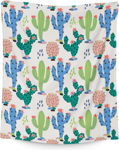 Miniatura 14 de Manta de cactus – Suave, mullida y cálida – Manta pequeña de 30 x 40 pulgadas para regazo y cuna, manta estética azul oscuro, regalo