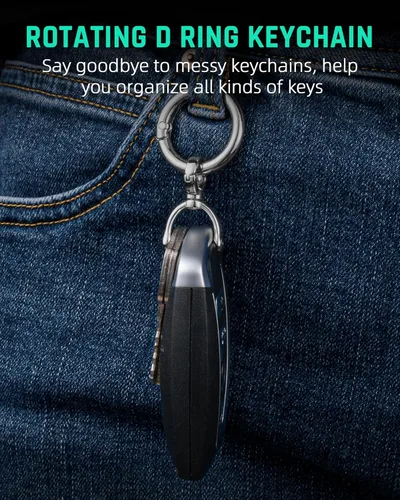 Miniatura 6 de TISUR Llavero pequeño para automóvil, llavero de anillo en D con grillete de tornillo, llavero giratorio resistente para llavero, bolso, llavero