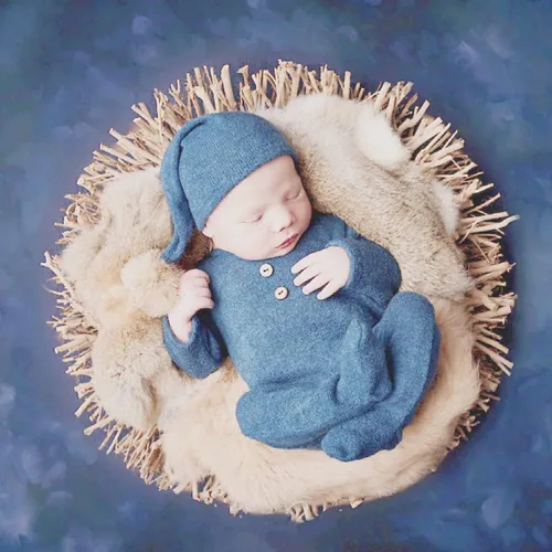 Miniatura 2 de Accesorios de fotografía para recién nacidos, trajes de bebé niños y niñas, sombrero de cola larga y disfraz para sesión de fotos