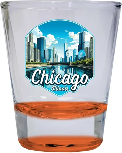 Miniatura 4 de Chicago Illinois A Souvenir - Vaso de chupito redondo transparente de 1.5 onzas Claro Individual