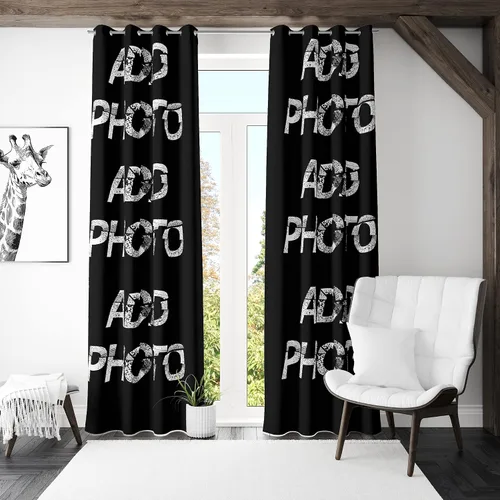 Miniatura 5 de Cortinas opacas personalizadas con ojales, cortinas de ventana personalizadas, añade fotos, texto personalizado para sala de estar, habitación