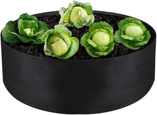 Bolsa de cultivo grande de 15 galones, macetas redondas elevadas de tela resistente para plantar hierbas, flores, vegetales y papas (24 pulgadas de