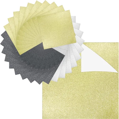Miniatura 13 de 40 hojas de papel de cartulina con purpurina de 20 colores - 21,6 x 27,9 cm, 250 g/m²/92 lb, cartulina gruesa de peso pesado y colorida
