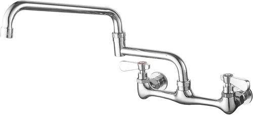 Miniatura 12 de modelo 4353 - Grifo de montaje en pared, grifo de cocina con boquilla giratoria de 8 pulgadas, cuello de cisne de 8 pulgadas, centro de 2 asas