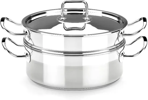 Bra Profesional - Set de vapor con tapa, 7.9 in, acero inoxidable 18/10
