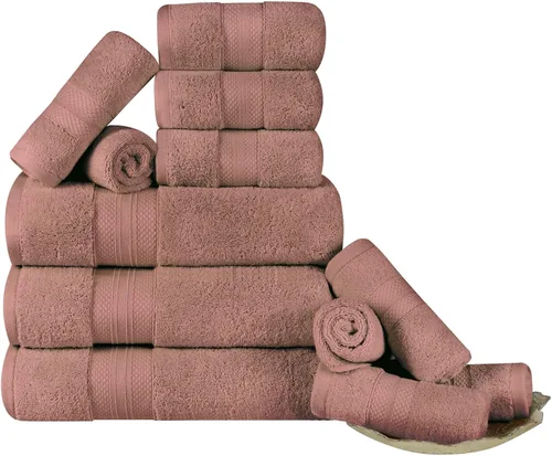 Miniatura 32 de Superior Juego de toallas de algodón turco de 9 piezas, 3 toallas de baño, 3 manos, 3 toallas faciales para el hogar, artículos esenciales de baño