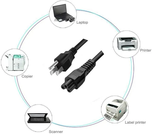Miniatura 3 de Cable cargador de CA de 6 pies con certificación UL para Epson Workforce Pro WF-3720 C11CF24201 Cable de alimentación de impresora