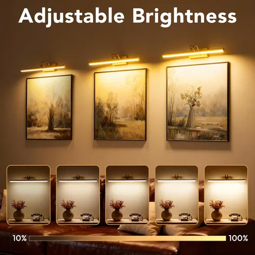 Miniatura 5 de RAIFOOLLY Luz de imagen, luces de imagen para pared inalámbricas, luces de imagen de 13 pulgadas con temporizador y regulable, luces de pared