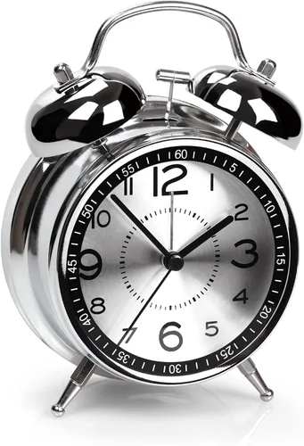 Miniatura 14 de AYRELY Reloj despertador súper ruidoso para adultos que duermen pesadamente, doble campana, retro, de 4 pulgadas, silencioso, sin tictac, cuarzo