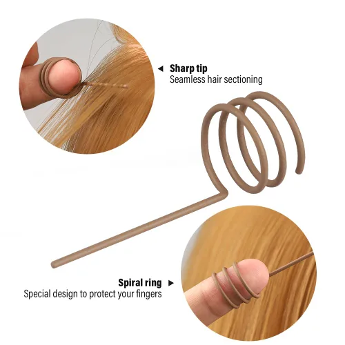 Miniatura 2 de Kit de herramientas de extensión de cabello, alicates de acero inoxidable de color tostado, micro cuentas, gancho removedor de bucle, clips