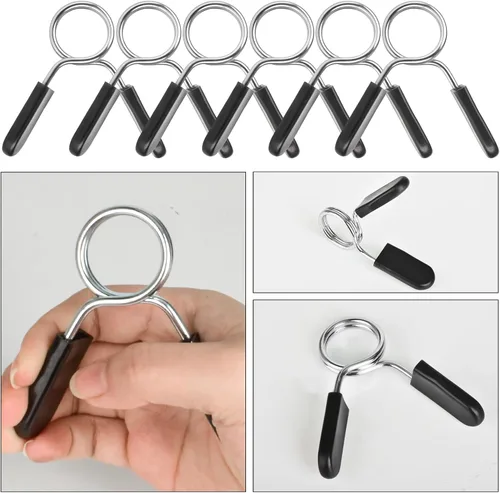 Miniatura 5 de AccEncyc Collares de clip de resorte de 1 pulgada, abrazaderas olímpicas para mancuernas, clips de barra de pesas para levantamiento de pesas