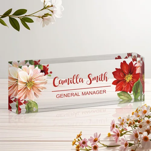 Miniatura 8 de Placa de nombre personalizada para escritorio, letrero de nombre de escritorio acrílico personalizado, regalos de agradecimiento de oficina
