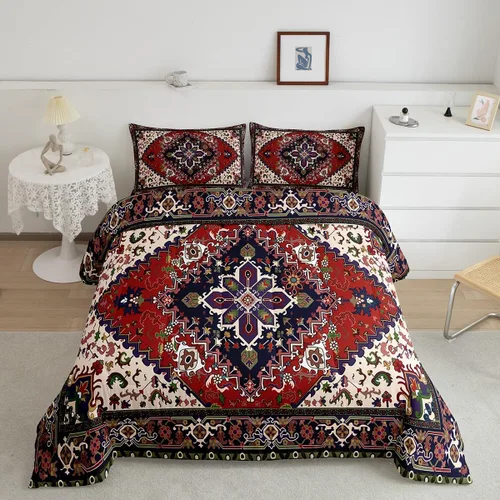 Miniatura 24 de Erosebridal Juego de edredón exótico tamaño individual, ropa de cama tribal, estadounidense, suroeste, étnico, bohemio, abstracto, geométrico, juego
