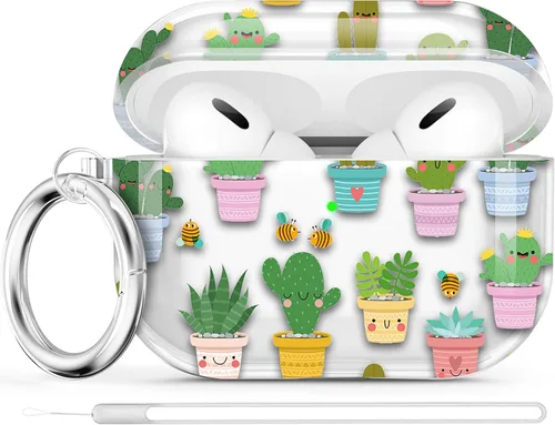 Miniatura 39 de Maxjoy Funda compatible con AirPods Pro, funda con diseño de vaca clara para mujeres y niñas, bonita funda protectora suave con llavero compatible