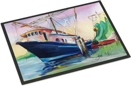 Miniatura 62 de Caroline's Treasures JMK1017JMAT - Tapete de caza de rana garza azul, 24 x 36 pulgadas, tapete para puerta delantera, interior y exterior