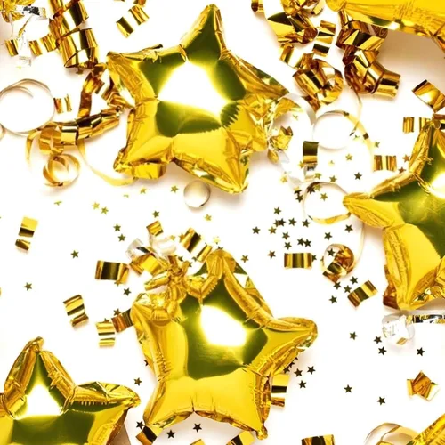 Miniatura 4 de Globos de estrella, 50 globos de aluminio dorados en forma de estrella de 10 pulgadas para fiesta de cumpleaños, ceremonia de graduación, boda