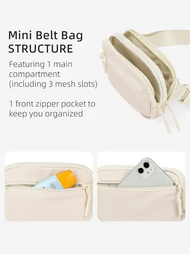 Miniatura 82 de WESTBRONCO Riñoneras para mujeres y hombres, bolsa para cinturón con bolsillos con cremallera, riñoneras modernas, bolsas cruzadas ligeras de 1