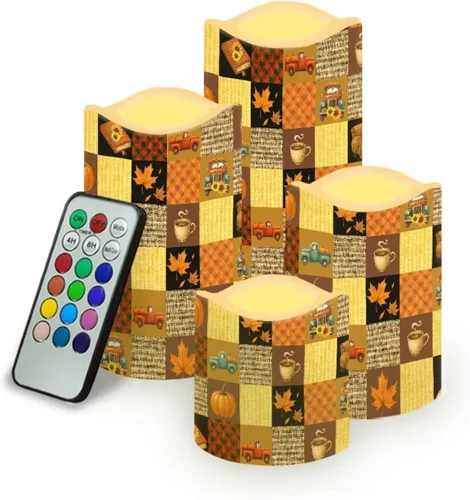 Miniatura 49 de Jeiento American Flag Flameless Candles 4 Pack 4th of July Home Decoration Flower American Flag LED Candles Battery Operated with Timer Remote