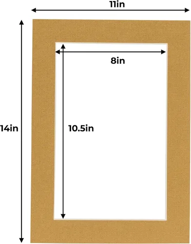 Miniatura 201 de 8.5x11 Mat for 11x14 Frame - Precut Mat Board Acid-Free Brown 8.5x11 Photo Matte Made to Fit a 11x14 Picture Frame, Premium Matboard for Family