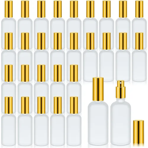 Miniatura 16 de Roshtia 30 Pcs 0.33 oz/ 10 ml Beech Wood Color Glass Spray Bottle Refillable Perfume Atomizer Clear Decorative Empty Bottles with Fine Mist Sprayer