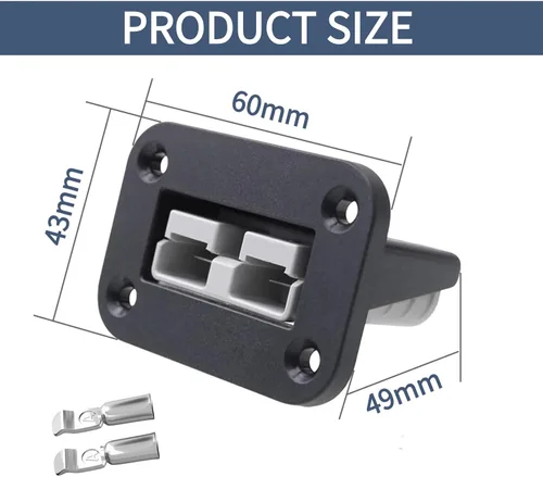 Miniatura 2 de 2 piezas Panel de enchufe, Panel de montaje de enchufe de 50 amperios para conectores de la serie Anderson SB50, Placa de montaje empotrado al ras