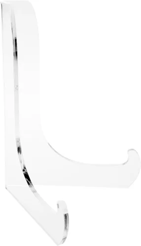 Miniatura 12 de Plymor Caballete de ángulo de acrílico transparente de 60 grados con repisas de soporte poco profundas, 6 pulgadas de alto x 4.5 pulgadas de ancho x