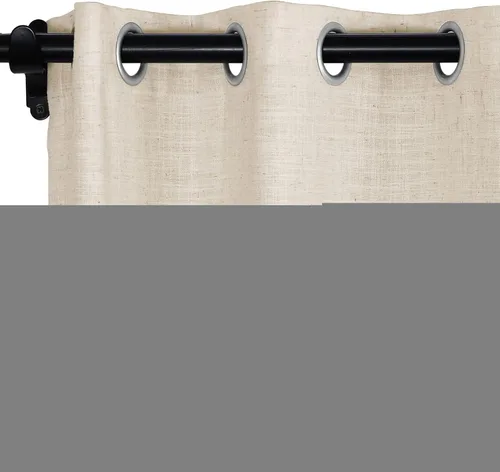 Miniatura 79 de Fcosie Cortinas opacas de lino 100 % opacas de 50 pulgadas de ancho x 63 pulgadas de largo, paneles de cortina con ojales para sala de estar