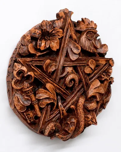 Miniatura 3 de Dryad Design Cimaruta - Placa de pared con diseño de pentáculo, Wiccan Pagan Italian Witchcraft Home Decor (acabado de madera)