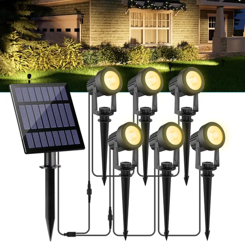 Miniatura 17 de Luces solares para exterior, focos de paisaje IP65 impermeables con cable de 3m, luces de pared para exterior con encendido y apagado automático