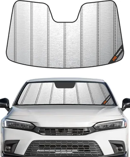 Pigenius Parasol para parabrisas Honda Civic 2016-2018 (no gira), acabado plateado metálico