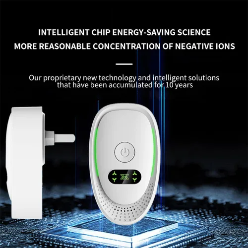 Miniatura 7 de Purificador de aire enchufable para el hogar, portátil con tecnología de iones negativos, funcionamiento silencioso para dormitorio, oficina