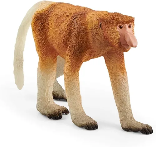 Schleich Wild Life - Figura realista de mono Proboscis – Auténtico y altamente detallado juguete de animales salvajes, duradero para la educación y