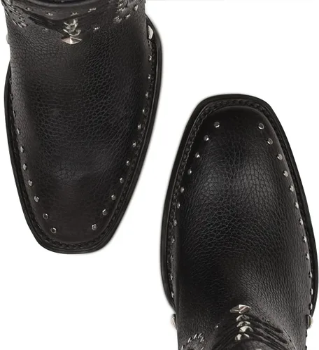 Miniatura 7 de Cuadra Botín para mujer en cuero genuino negro 4P04RS