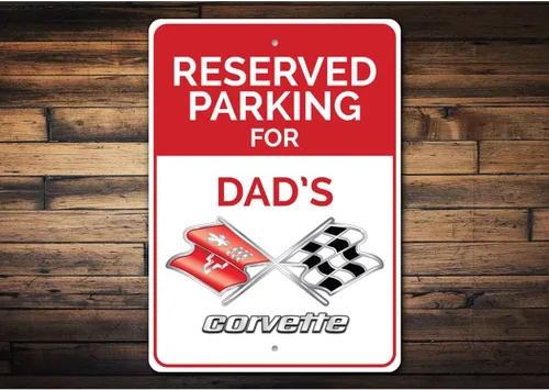 Miniatura 2 de Cartel de estacionamiento reservado para Chevy Corvette, letrero de automóvil, letrero de metal para garaje, 8 x 12 pulgadas