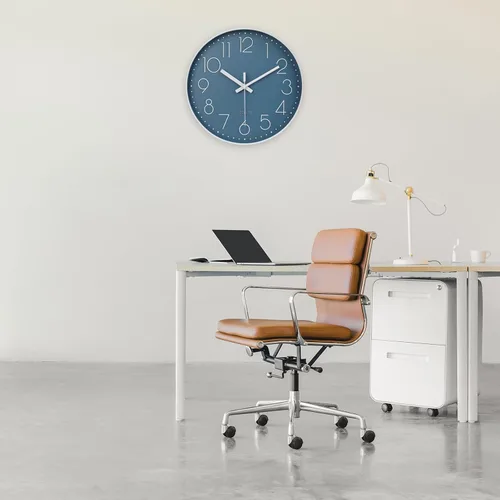 Miniatura 6 de jomparis - Reloj de pared de cuarzo redondo de 12 pulgadas, silencioso, sin tictac, decorativo, moderno, funciona con pilas, para hogar, oficina