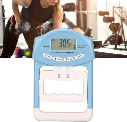 Miniatura 3 de Pilipane Entrenador de fuerza de agarre dinamómetro de mano, dinamómetro de mano digital, pantalla LCD, probador electrónico de fuerza de agarre
