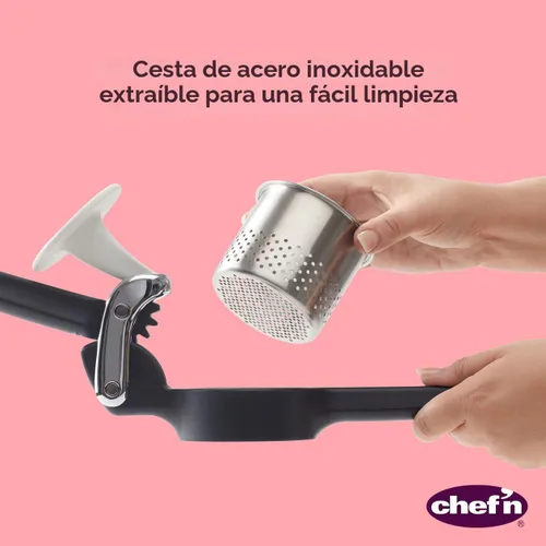 Miniatura 4 de Chef’n FreshForce. Prensador de patatas, pasapuré y prensa de verduras – Rallador de patatas de alta resistencia con mecanismo de doble engranaje