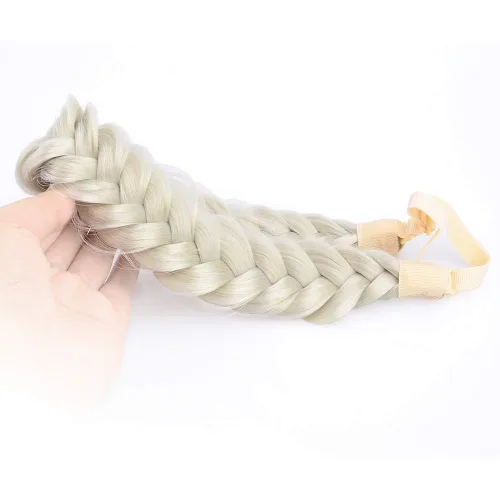 Miniatura 25 de Diadema ancha y despeinada de 2 mechones de cabello sintético trenzado, accesorio de belleza para mujeres y niñas, 62g/2.1 oz (caoba)