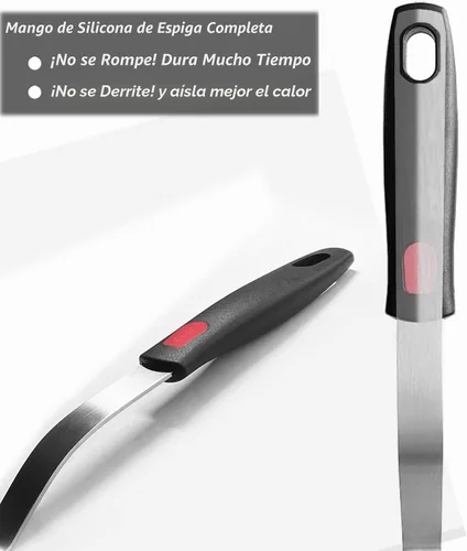 Miniatura 5 de Espátula volteadora de silicona para panqueques con mango alargado, espátulas de cocina resistentes al calor para utensilios de cocina Gris profundo