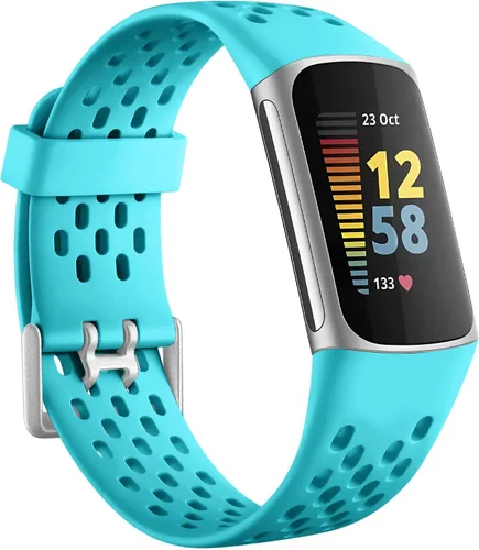 Miniatura 17 de Getino Bandas compatibles con Fitbit Charge, correas deportivas de repuesto ajustables transpirables suaves para Fitbit Charge 5/6, Negro