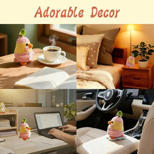 Miniatura 9 de Regalos personalizados para mujeres, hombres, mamá, papá - Tarjetas de regalo en blanco - Pato de peluche de ganchillo hecho a mano de apoyo Tarjeta