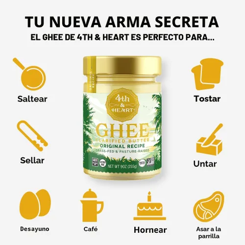 Miniatura 6 de 4th & Heart - Mantequilla con hierba de sal de Himalaya rosa, 9 onzas, criado en pastos, sin OGM, sin lactosa