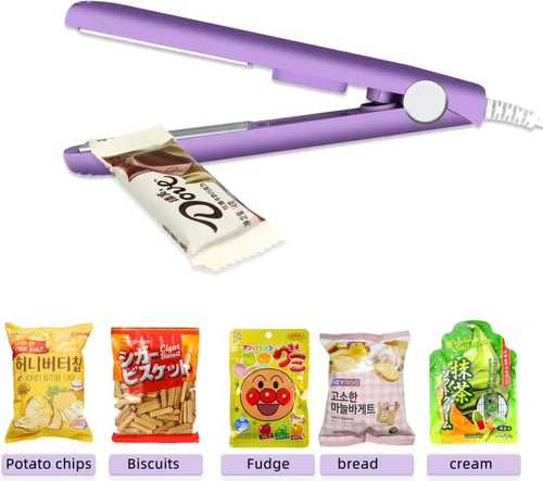 Miniatura 6 de Paquete de 2 mini selladores térmicos para bolsas, sellador de alimentos de mano para almacenamiento de alimentos, máquina selladora térmica