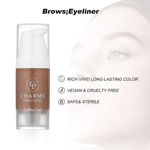 Miniatura 3 de Charme Princesse Pigmento Tinta Permanente Micropigmento Cosmético Pigmento Delineador de Ojos de Cejas Labios Cosmético Ventilador de Café Pigmento
