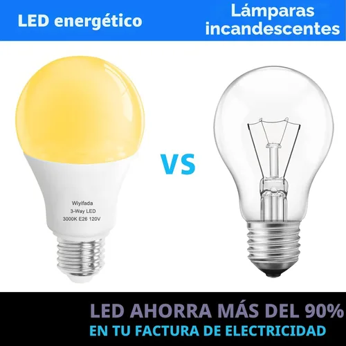 Miniatura 6 de Bombillas LED de 3 Vías Paquete de 2, Bombillas de 3 Vías 30 70 100 Blanco Suave 3000K, Base Media E26 A19 Bombilla de Tres Vías, Bombilla