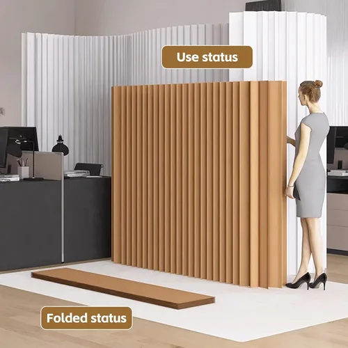 Miniatura 2 de Divisor de habitación de papel,Pantallas de privacidad plegables,Papel divisor de habitación de oficina empresarial,Pantalla de división portátil